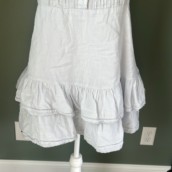 Lovers + Friends Edwin Mini Dress Ice Blue Ruffle Button - Picture 5 of 15